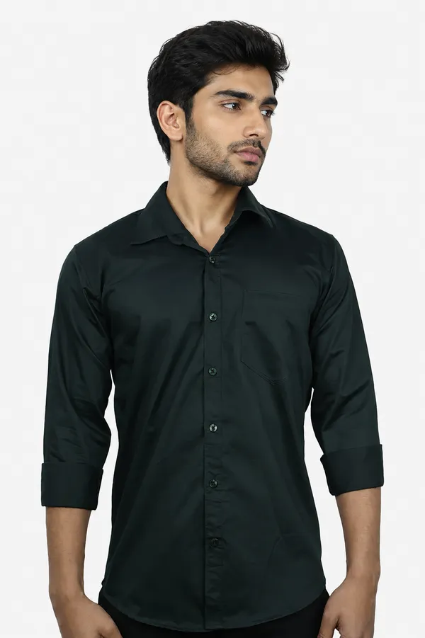 Dark_Green_Slim_Fit_Premium_Casual_Shirt_For_Men