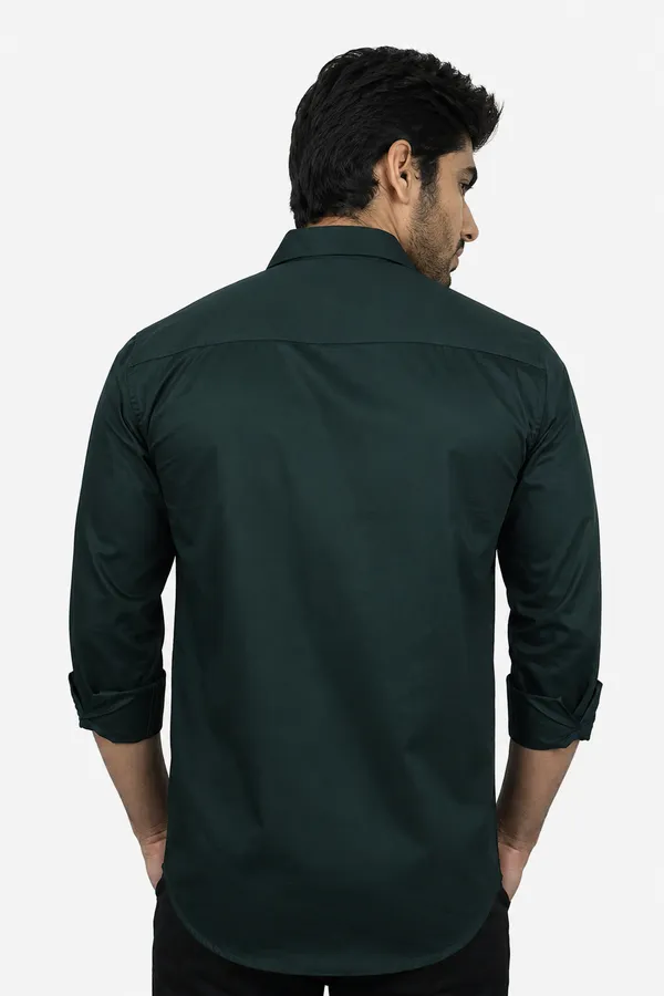 Dark_Green_Slim_Fit_Premium_Casual_Shirt_For_Men