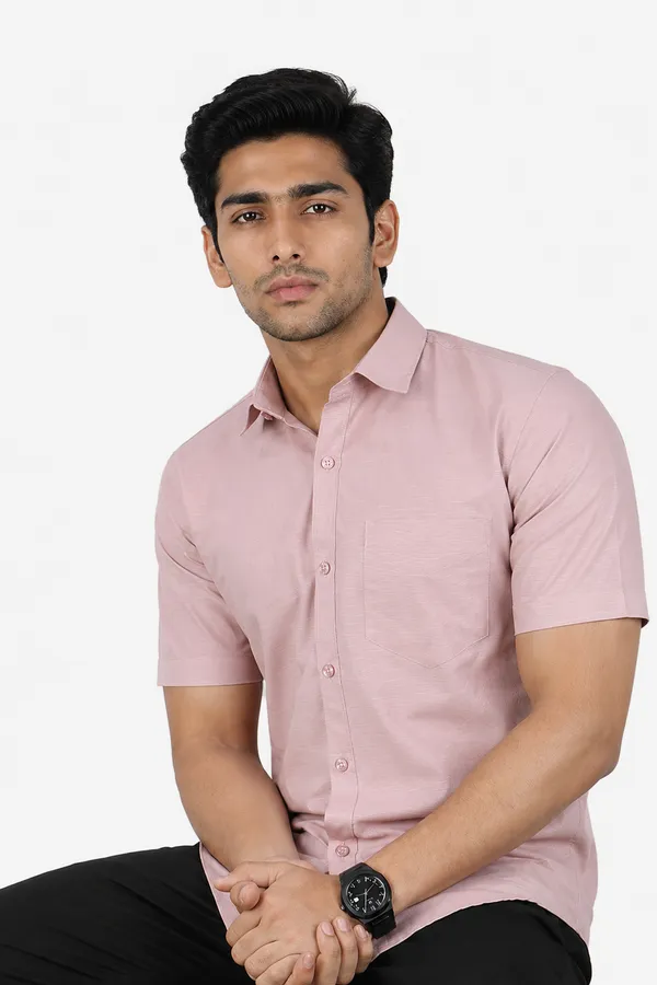 LINPH_PEACH_|_SLIM_FIT_PREMIUM_POLO_NECK_CASUAL_SHIRT_|_ORIGENS