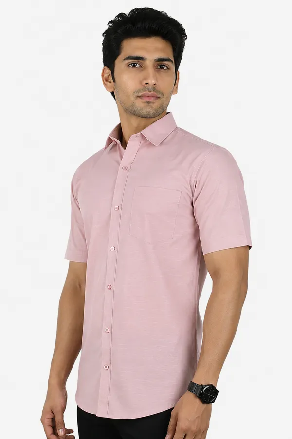 LINPH_PEACH_|_SLIM_FIT_PREMIUM_POLO_NECK_CASUAL_SHIRT_|_ORIGENS