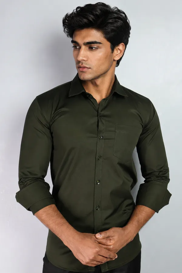 Mehandi_Green_Cotton_Blend_Slim_Fit_Casual_Shirt_Solid_Linen_Full_Sleeve_For_Men