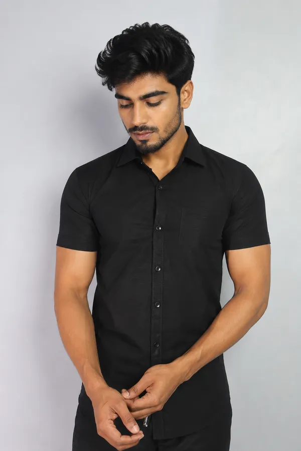 LINPH_BLACK_|_SLIM_FIT_PREMIUM_POLO_NECK_CASUAL_SHIRT_|_ORIGENS