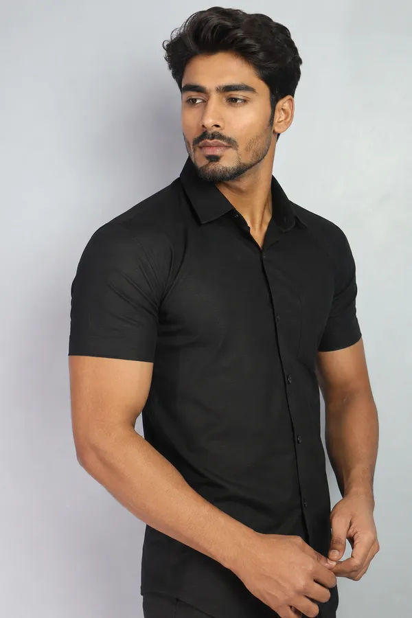 LINPH_BLACK_|_SLIM_FIT_PREMIUM_POLO_NECK_CASUAL_SHIRT_|_ORIGENS