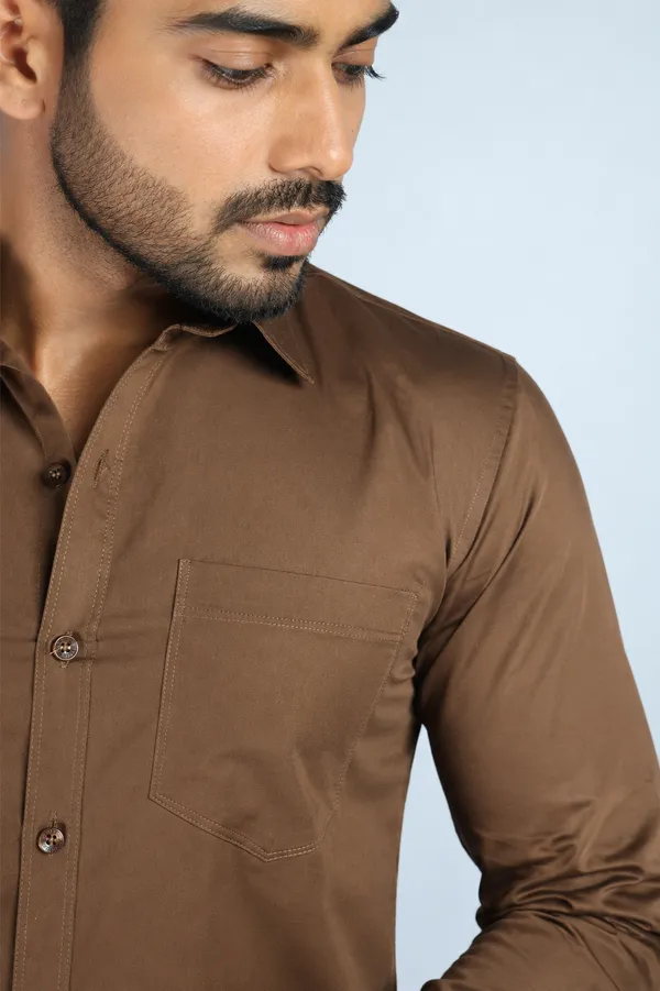 Coffee_Brown_Cotton_Blend_Slim_Fit_Casual_Shirt_Solid_Satin_Full_Sleeve_For_Men