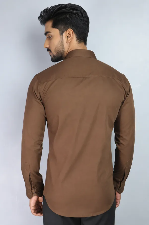 Coffee_Brown_Cotton_Blend_Slim_Fit_Casual_Shirt_Solid_Satin_Full_Sleeve_For_Men