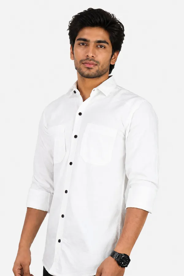 White_Cotton_Blend_Slim_Fit_Casual_Shirt_Solid_Rfd_Full_Sleeve_For_Men
