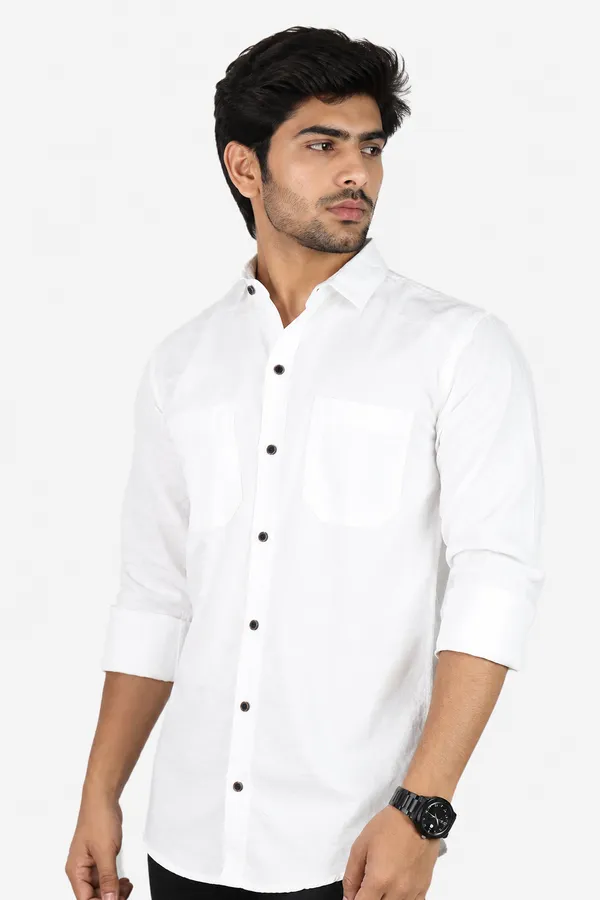 White_Cotton_Blend_Slim_Fit_Casual_Shirt_Solid_Rfd_Full_Sleeve_For_Men