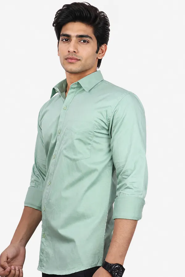 Pastel_Green_Slim_Fit_Premium_Casual_Shirt_For_Men