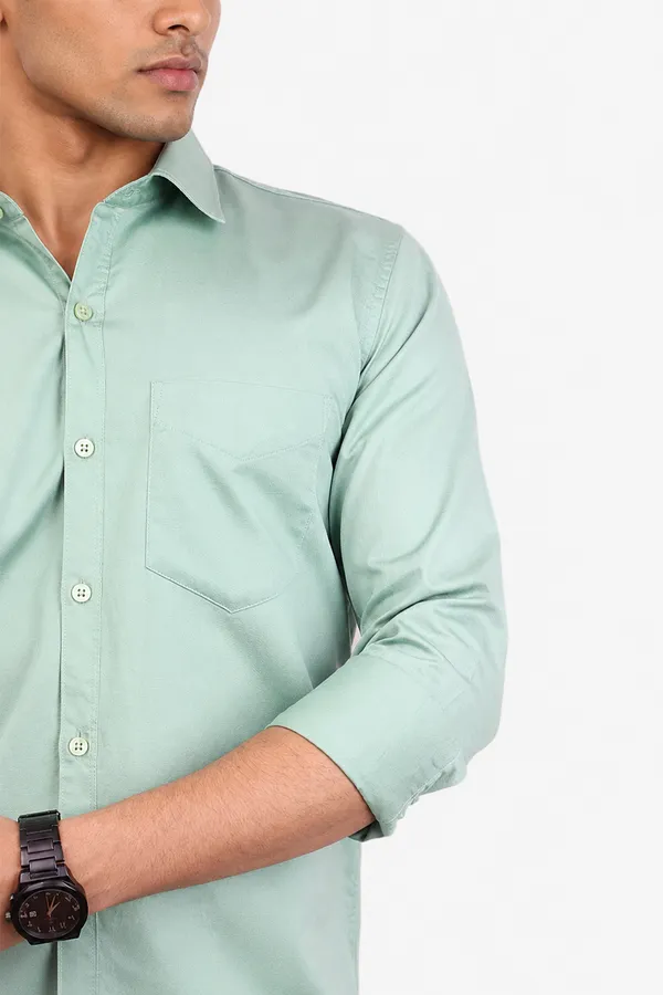 Pastel_Green_Slim_Fit_Premium_Casual_Shirt_For_Men