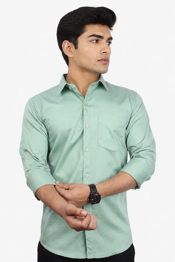 Pastel_Green_Slim_Fit_Premium_Casual_Shirt_For_Men