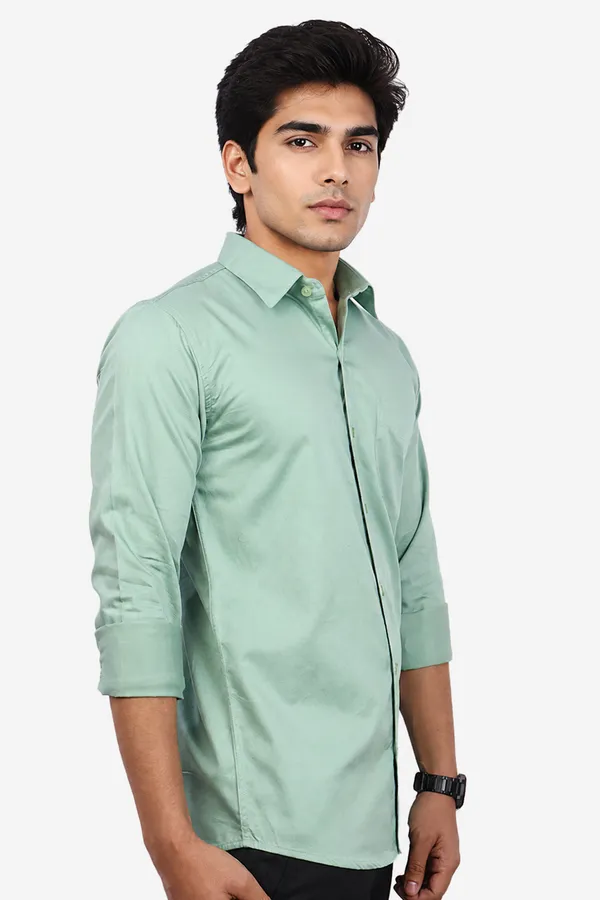 Pastel_Green_Slim_Fit_Premium_Casual_Shirt_For_Men
