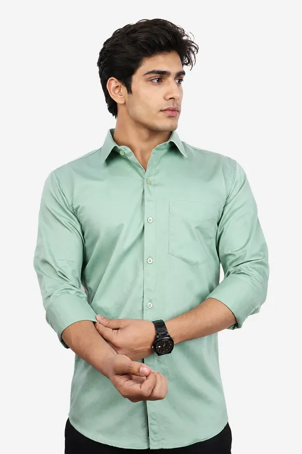 Pastel_Green_Slim_Fit_Premium_Casual_Shirt_For_Men