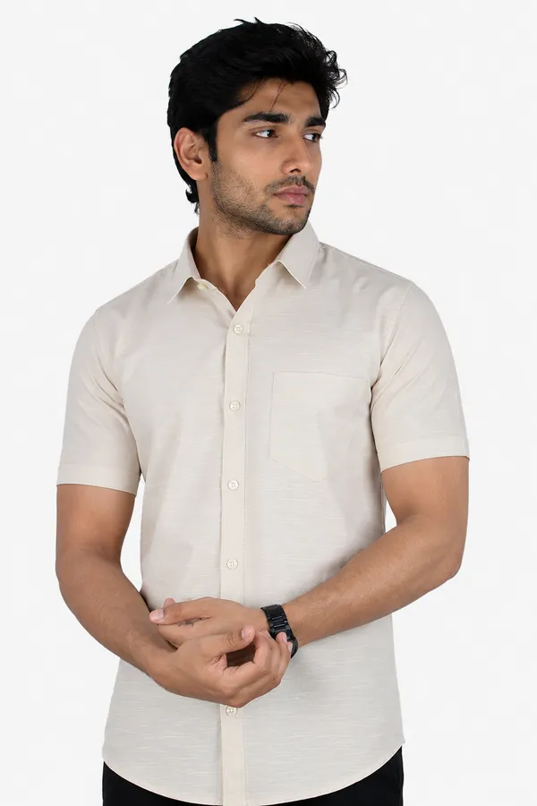 LINPH_CREAM_|_SLIM_FIT_PREMIUM_POLO_NECK_CASUAL_SHIRT_|_ORIGENS