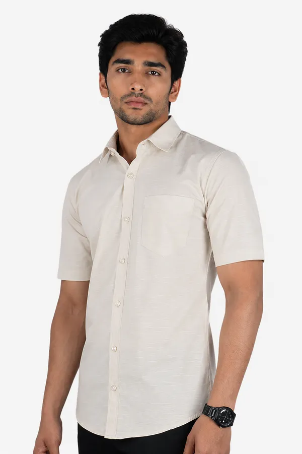 LINPH_CREAM_|_SLIM_FIT_PREMIUM_POLO_NECK_CASUAL_SHIRT_|_ORIGENS