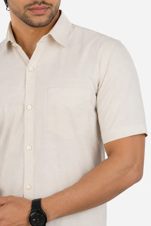 LINPH_CREAM_|_SLIM_FIT_PREMIUM_POLO_NECK_CASUAL_SHIRT_|_ORIGENS