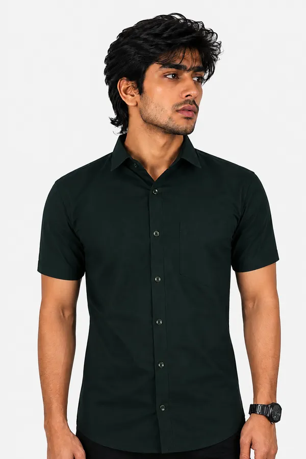 LINPH_BOTTLE_GREEN_|_SLIM_FIT_PREMIUM_POLO_NECK_CASUAL_SHIRT_|_ORIGENS