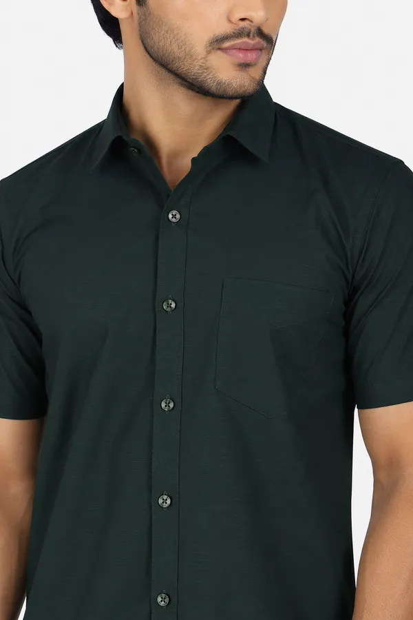 LINPH_BOTTLE_GREEN_|_SLIM_FIT_PREMIUM_POLO_NECK_CASUAL_SHIRT_|_ORIGENS