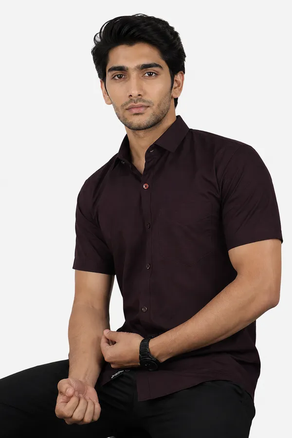 LINPH_WINE_|_SLIM_FIT_PREMIUM_POLO_NECK_CASUAL_SHIRT_|_ORIGENS