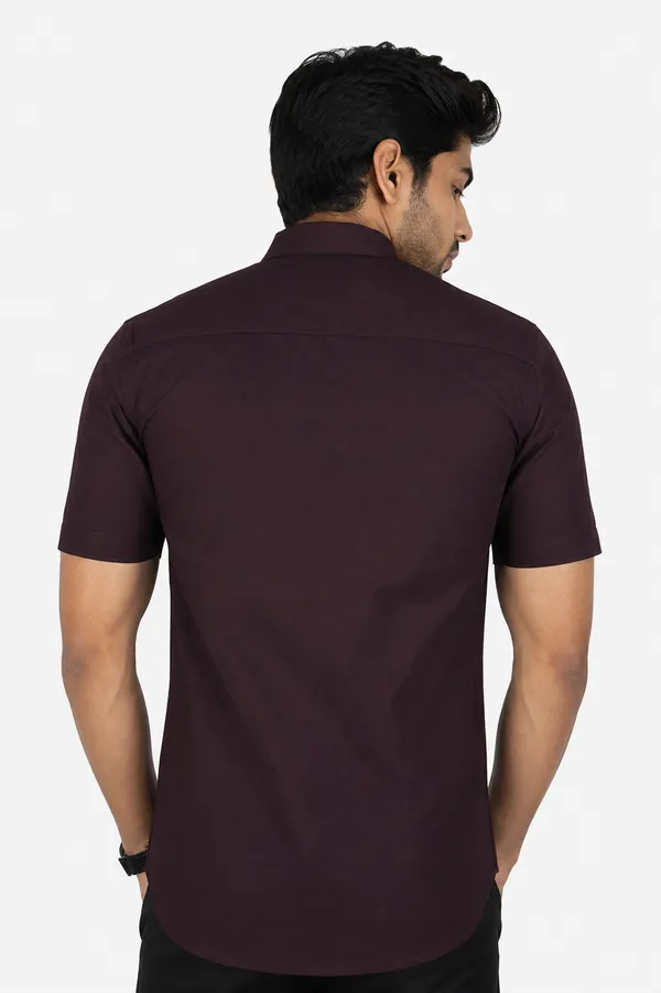 LINPH_WINE_|_SLIM_FIT_PREMIUM_POLO_NECK_CASUAL_SHIRT_|_ORIGENS