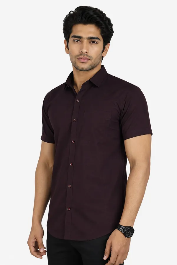 LINPH_WINE_|_SLIM_FIT_PREMIUM_POLO_NECK_CASUAL_SHIRT_|_ORIGENS