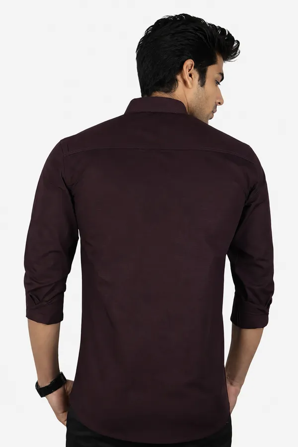 Wine_Slim_Fit_Premium_Casual_Shirt_For_Men