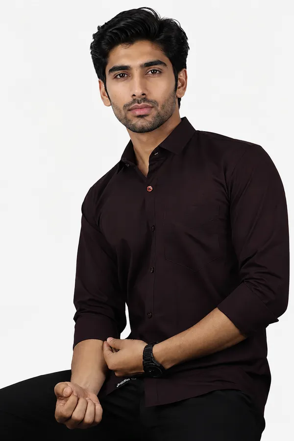 Wine_Slim_Fit_Premium_Casual_Shirt_For_Men