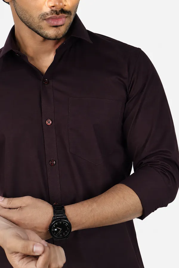 Wine_Slim_Fit_Premium_Casual_Shirt_For_Men