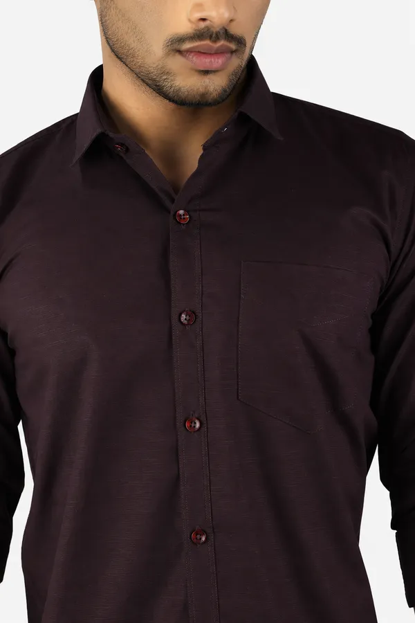 Wine_Slim_Fit_Premium_Casual_Shirt_For_Men