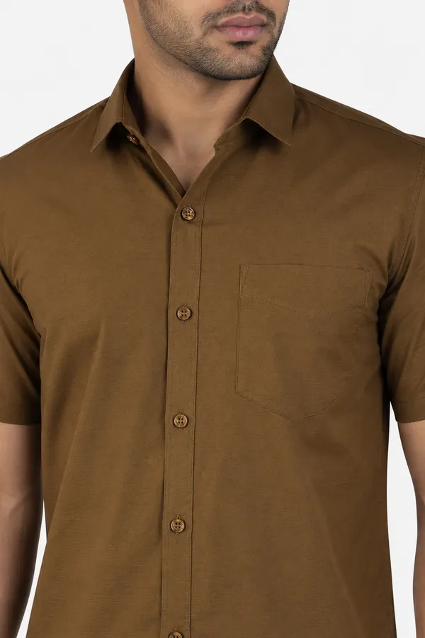 LINPH_COFFEE_BROWN_|_SLIM_FIT_PREMIUM_POLO_NECK_CASUAL_SHIRT_|_ORIGENS