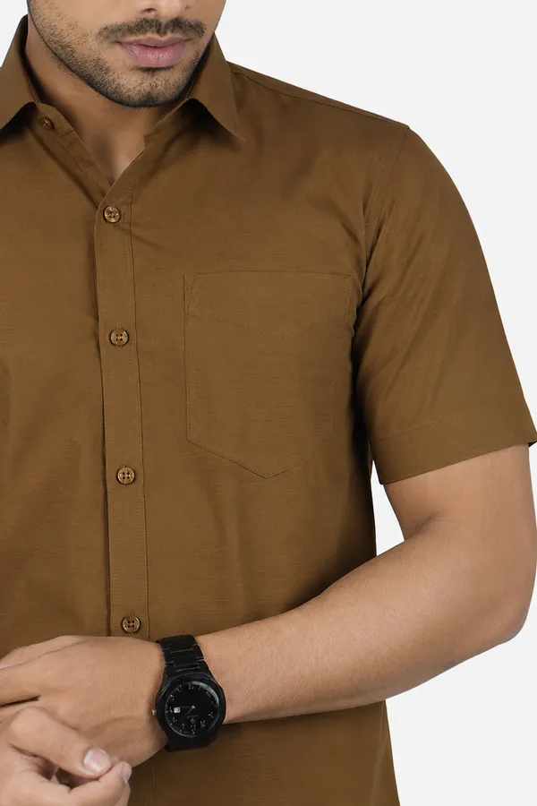 LINPH_COFFEE_BROWN_|_SLIM_FIT_PREMIUM_POLO_NECK_CASUAL_SHIRT_|_ORIGENS