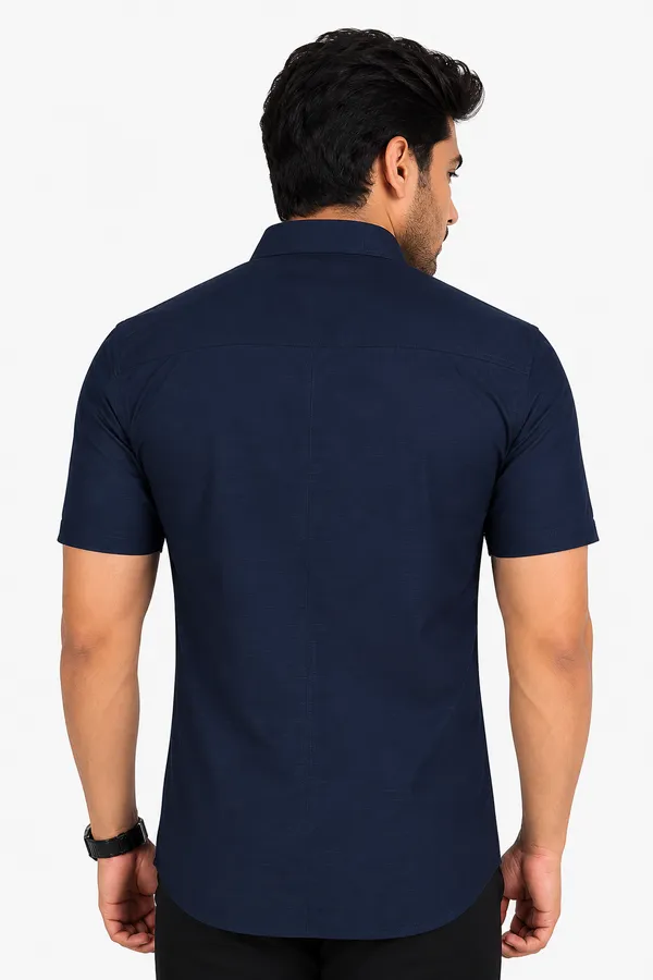 LINPH_NAVI_BLUE_|_SLIM_FIT_PREMIUM_POLO_NECK_CASUAL_SHIRT_|_ORIGENS
