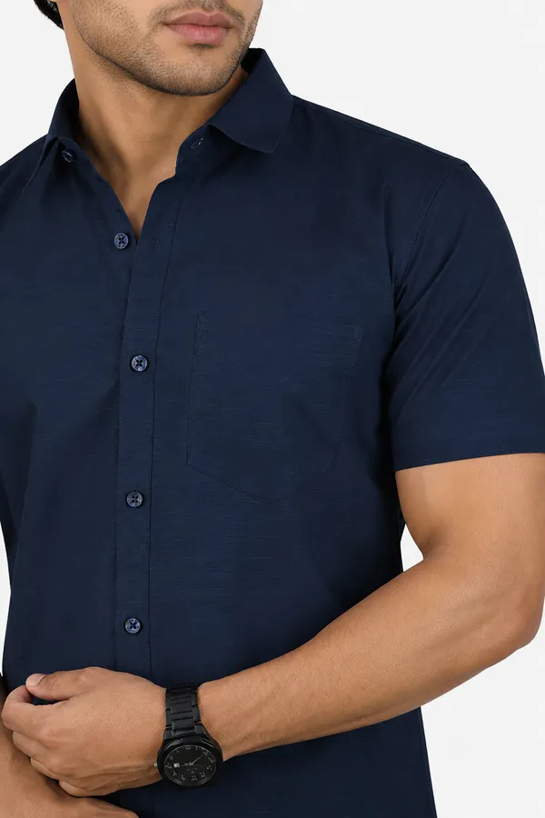 LINPH_NAVI_BLUE_|_SLIM_FIT_PREMIUM_POLO_NECK_CASUAL_SHIRT_|_ORIGENS
