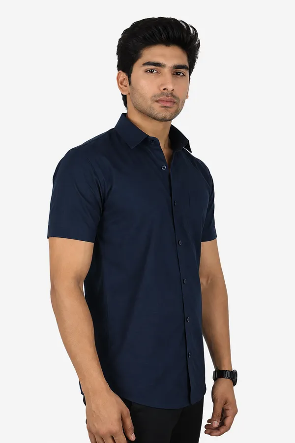 LINPH_NAVI_BLUE_|_SLIM_FIT_PREMIUM_POLO_NECK_CASUAL_SHIRT_|_ORIGENS