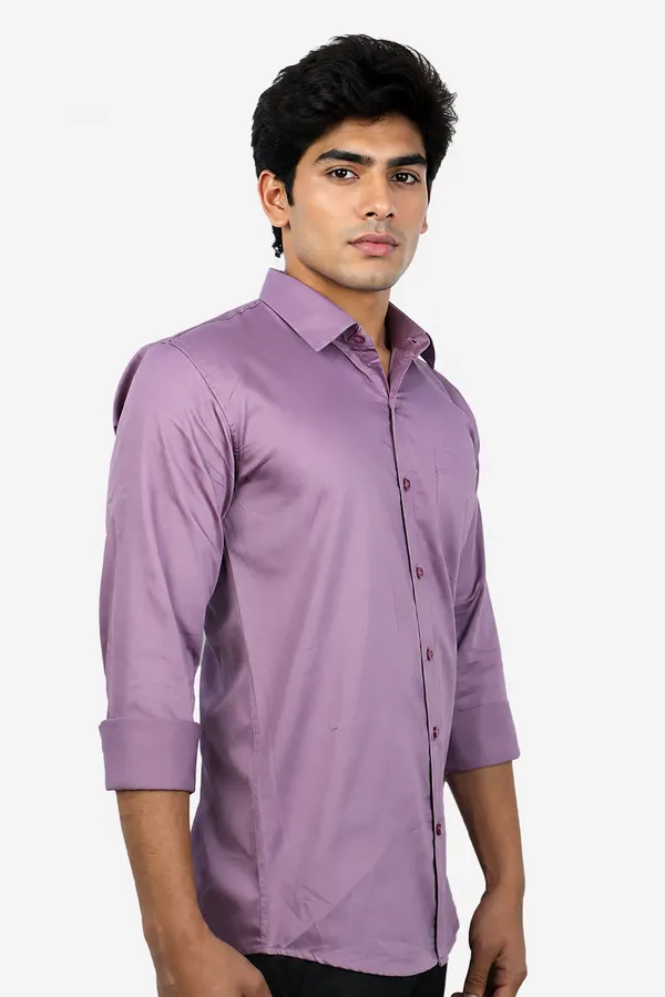 Light_Lavender_Cotton_Blend_Slim_Fit_Casual_Shirt_Solid_Satin_Full_Sleeve_For_Men