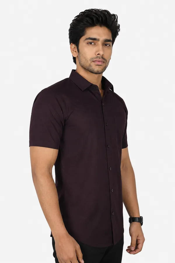 LINPH_WINE_|_SLIM_FIT_PREMIUM_POLO_NECK_CASUAL_SHIRT_|_ORIGENS