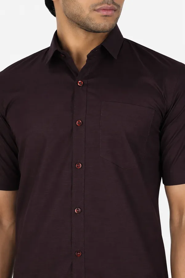 LINPH_WINE_|_SLIM_FIT_PREMIUM_POLO_NECK_CASUAL_SHIRT_|_ORIGENS
