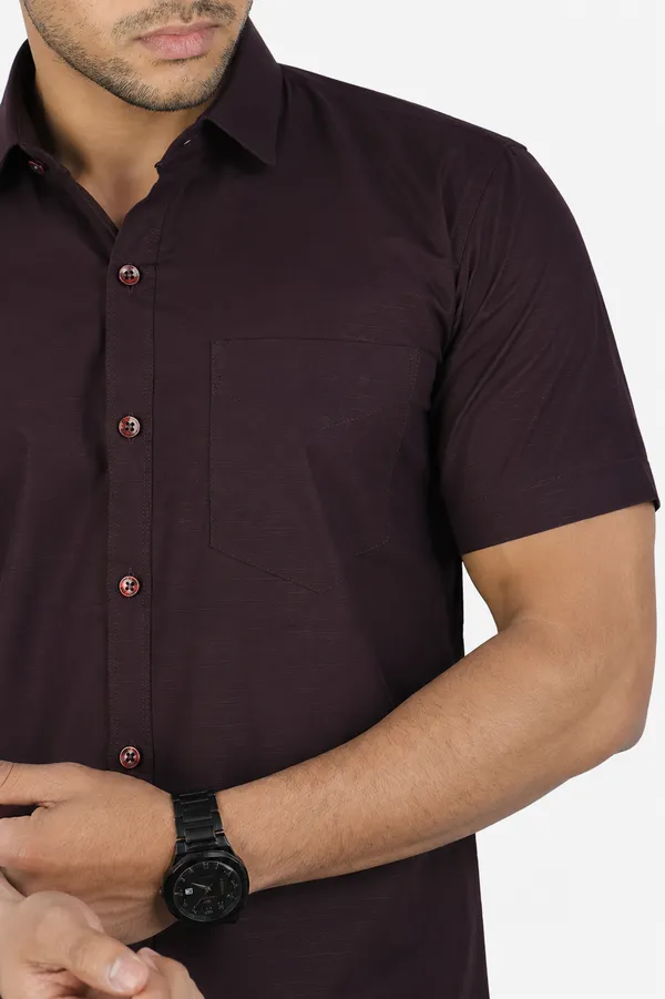 LINPH_WINE_|_SLIM_FIT_PREMIUM_POLO_NECK_CASUAL_SHIRT_|_ORIGENS