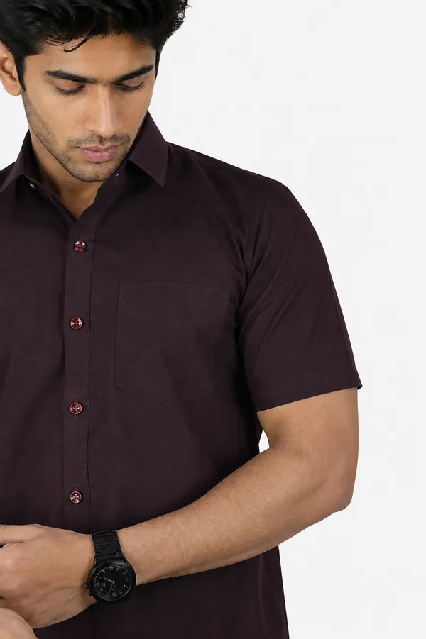 LINPH_WINE_|_SLIM_FIT_PREMIUM_POLO_NECK_CASUAL_SHIRT_|_ORIGENS