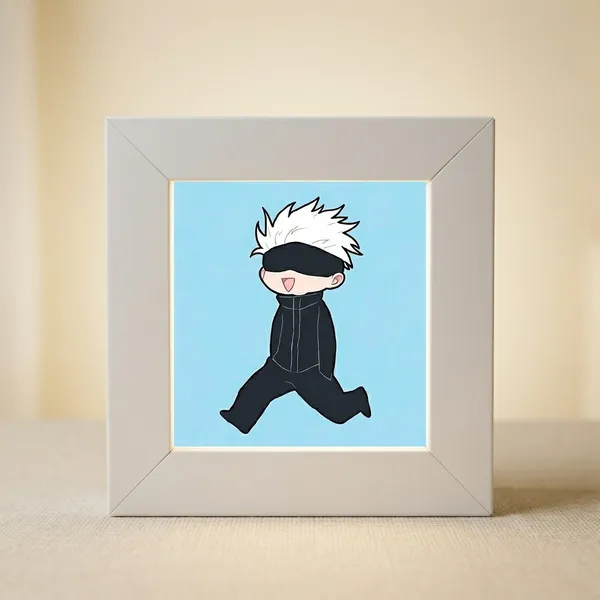 Chibi_Gojo_|_Mini_Desk_Frames_|_4.5_X_4.5_X_1_Inch