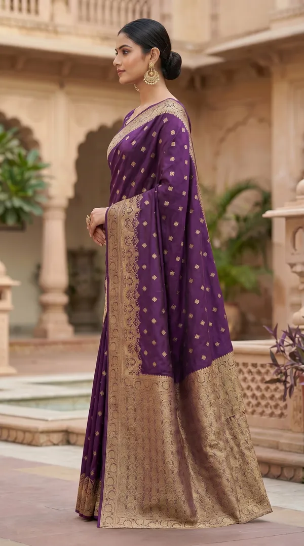 Wine_Banarasi_Silk_Saree