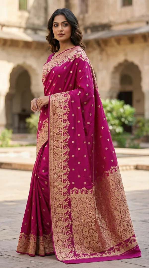 Dark_Pink_Silk_Saree
