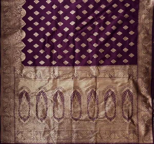 Wine_Banarasi_Silk_Saree