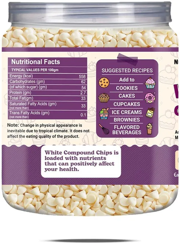 White_Compound_Chips_Hessel_Free_Easy_To_Melt_Nutritious_And_Delicious_Choco_Chips_Chips_500_G,_Compound_Chips