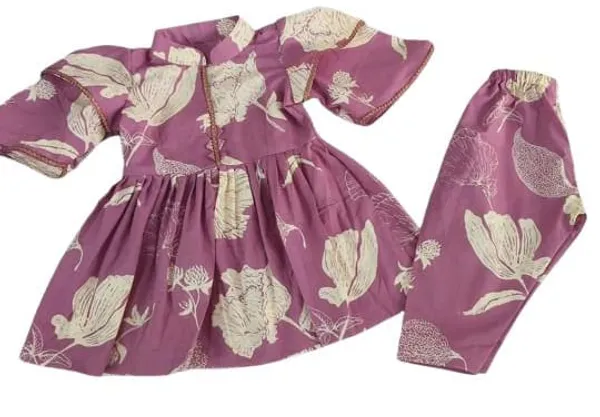 Purple_Floral_Print_Dress_With_Matching_Pants_Set_For_Girls_Pack_Of_2