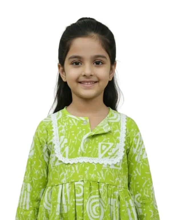 Pink_And_White_Paisley_Print_Ruffle_Sleeves_Co-Ord_Set_And_Green_Printed_Ethnic_Kurta_Pajama_Set_For_Girls_Pack_Of_4