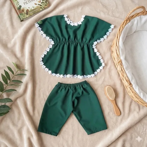 Green_White_Lace_Trim_Ethnic_Cotton_Top_And_Pant_Set_For_Girls_Pack_Of_2