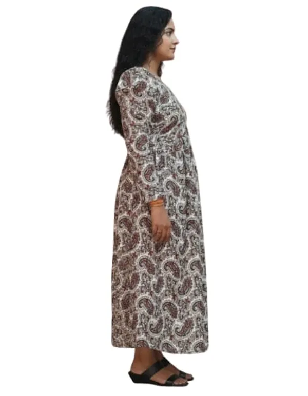 Multicolor_Paisley_Print_Long_Dress_For_Women