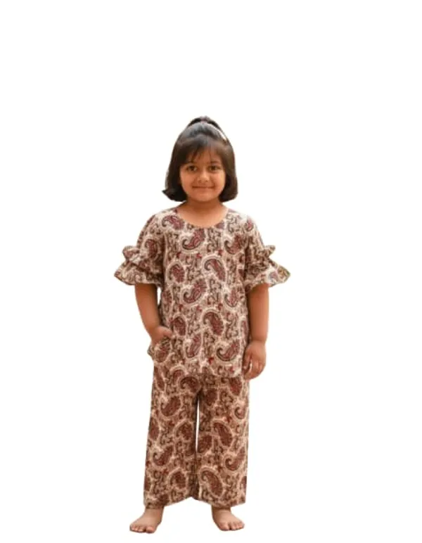 Pink_And_White_Paisley_Print_Ruffle_Sleeves_Co-Ord_Set_For_Girls_Pack_Of_2