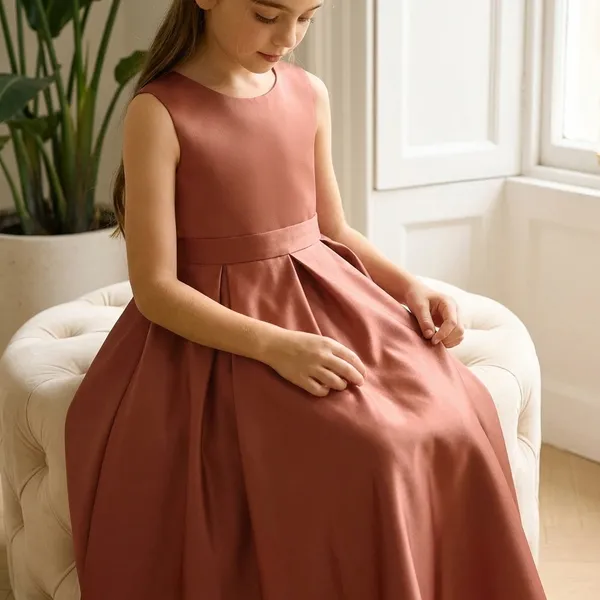 Green_Floral_Print_Sleeveless_Dress_And_Dusty_Rose_Pink_Sleeveless_Fit_And_Flare_Maxi_Dress_For_Girls_Pack_Of_2