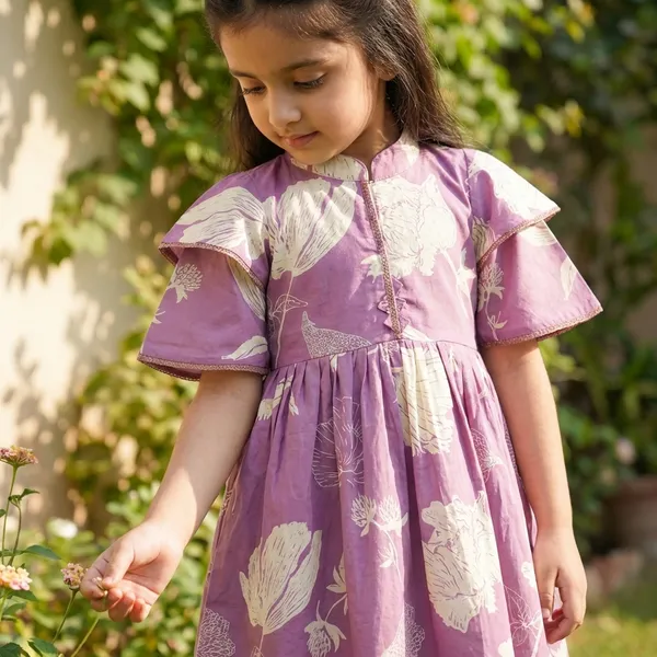 Purple_Floral_Print_Dress_With_Matching_Pants_Set_For_Girls_Pack_Of_2